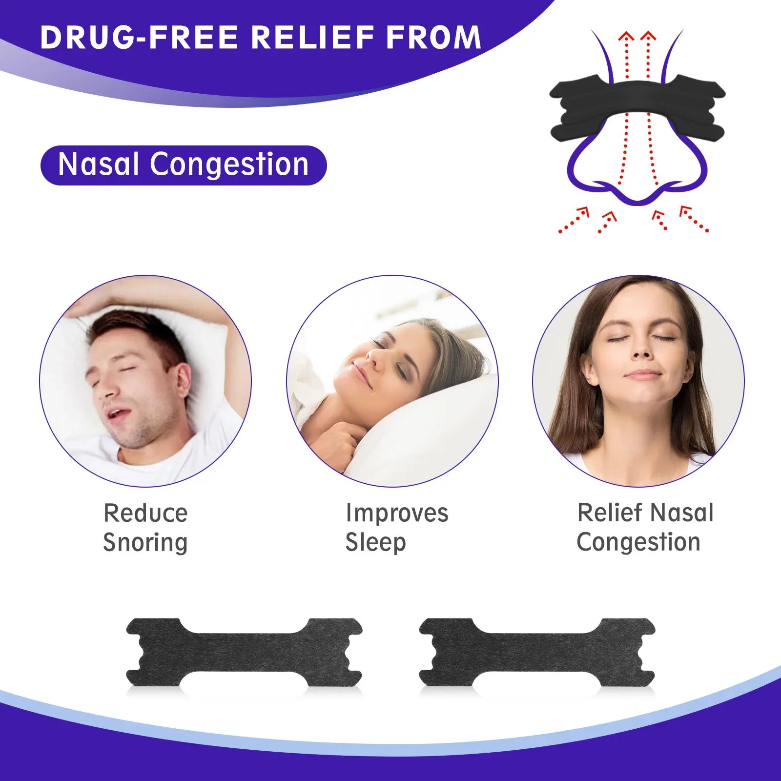 90/60/30Pcs Anti Snoring Nasal Strips Good Way Help Breathing Reduce Snore Nose Patch Better Sleep Easier Breath Aid Decive