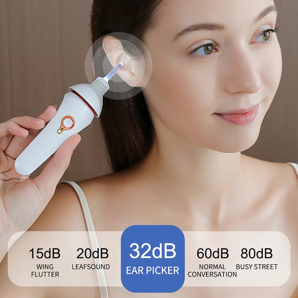 Electric Vacuum Ear Wax Remover Luminous Ear Pick Suction Device Ear Picking Spiral Ear Cleaning Tools For Children Kids Adults