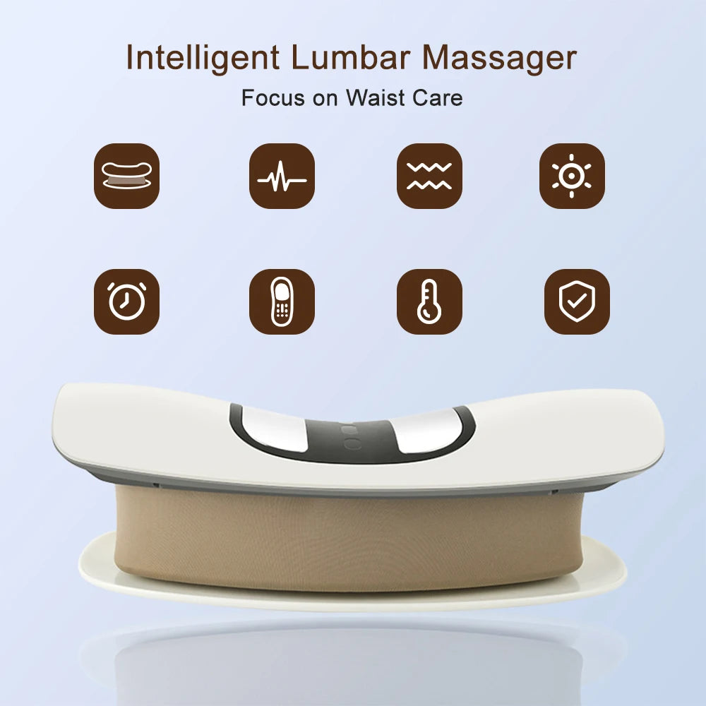 Lumbar Traction Massager Waist Protcetion Electric Waist Massage Relax Cushion Ergonomically Designed Waist Support Pad