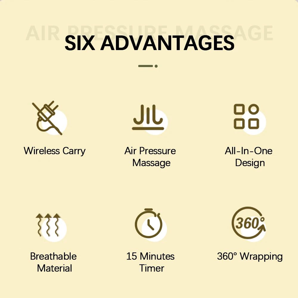 Smart Leg Massage 3 Modes Vibration Leg Air Compression Massager Electric Air Compress Foot Leg Air Pressure Massage