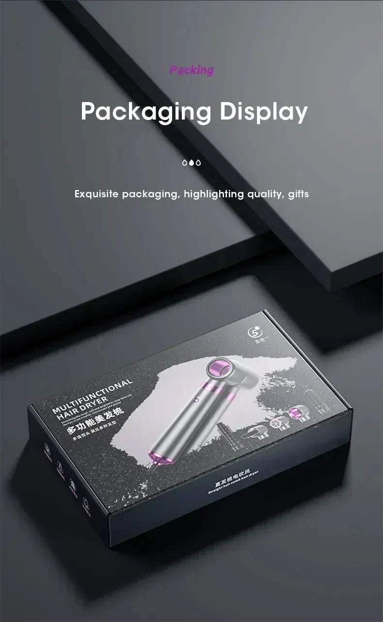 5 In 1 Electric Hair Dryer Hot Air Brush Multifunctional Hair Straightener Negative Ion Curler Blow Dryer Styling Set