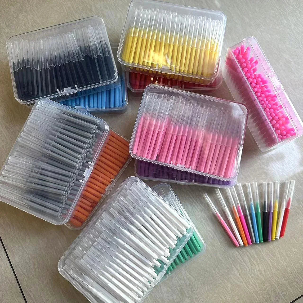 New 100Pcs/Box I-type Push Pull Interdental Brush 0.6-1.5Mm Cleaning Between Teeth Oral Care Orthodontic I Shape Tooth Floss