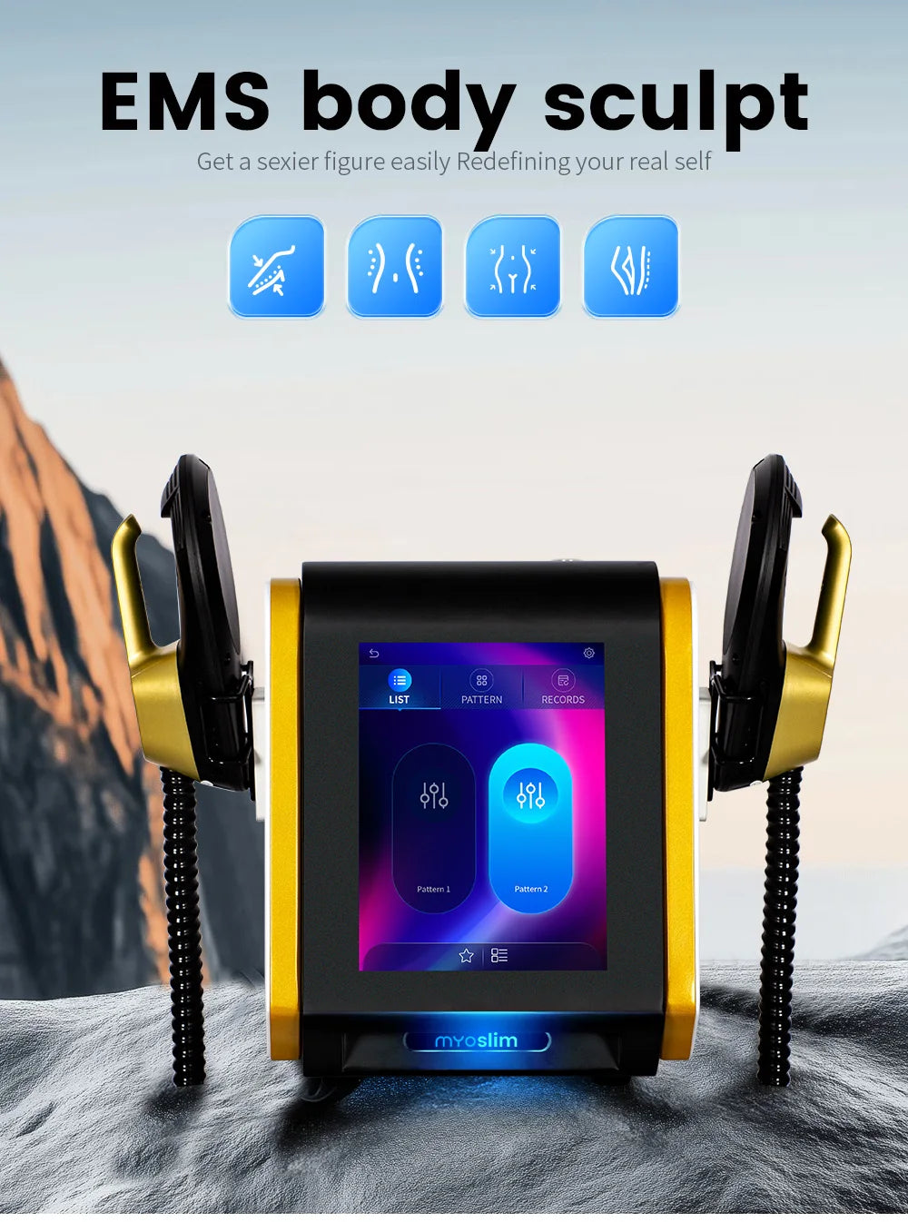 Myoslim Body Slimming Machine Building Muscle Stimulator Hip Buttock Lifting Myoslim Sculpt Body Fat Removal Equipment