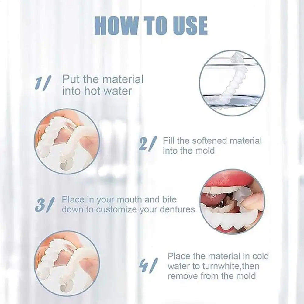 Veneer Snap On Teeth Kit Fake Tooth Cover Snap On,Teeth Fake Teeth Simulation Braces Veneers Dentures Cosmetic Fake Tooth Cover