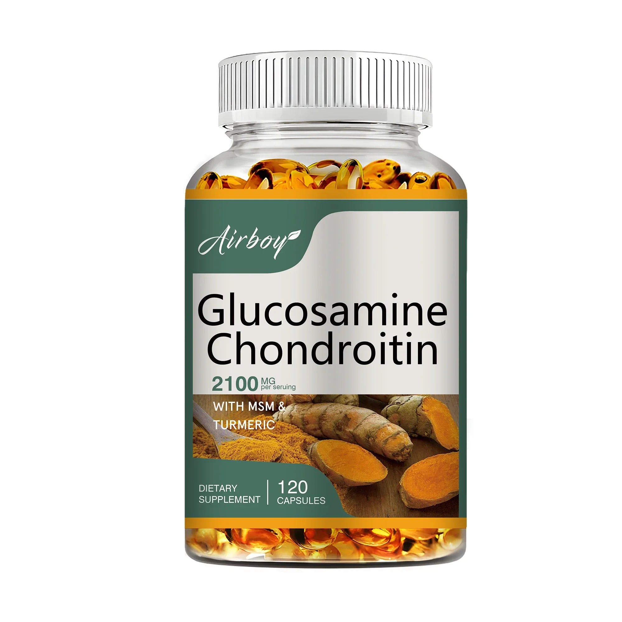 Glucosamine Chondroitin - Joint Complex Supplement, Strengthen Bones, Joint Health, Bone Density - 120 Capsules
