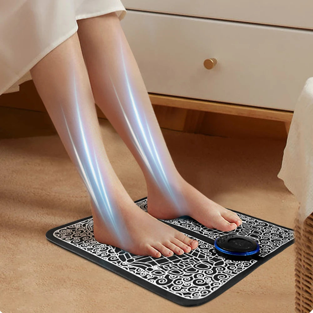 EMS Feet Muscle Stimulator 8 Modes Electric Feet Massage USB Rechargeable Massager Legs Remote Control for Relax Feet and Legs