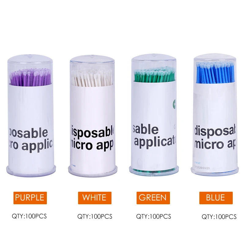 100pcs Dental Microbrush Disposable Supplies Applicators Stickers Micro Brushes Teeth Oral Care Clean Odontologia Extension