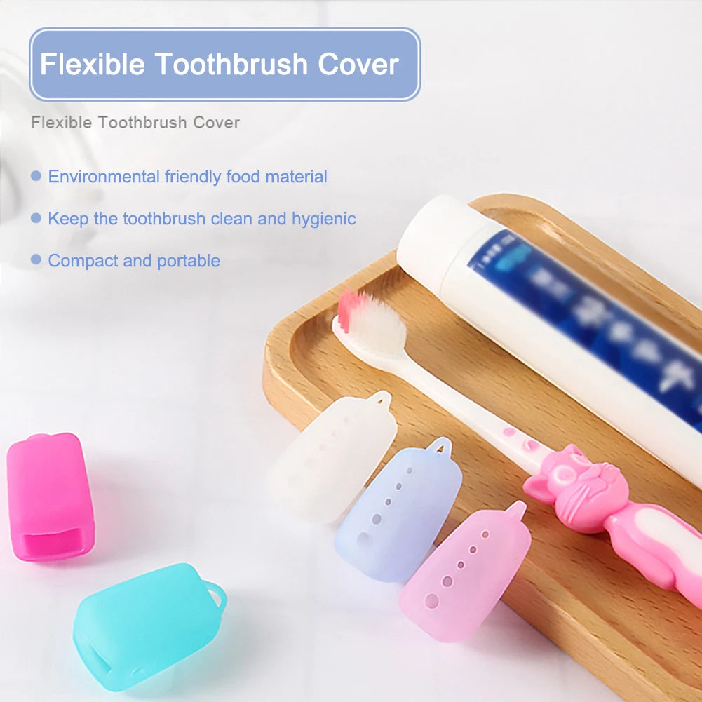 3Pcs Portable Toothbrush Cover Holder for Adults Kids Toothbrush Headgear Travel Camping Brush Cap Case Toothbrushes Protector