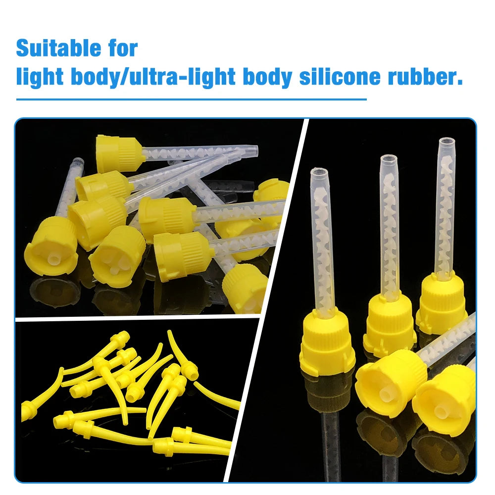 50/100PCS Dental Mixing Tips 1:1Dental materials for Lightweight Silicone Rubber Material Disposable Dental Supplies Mixing Tube