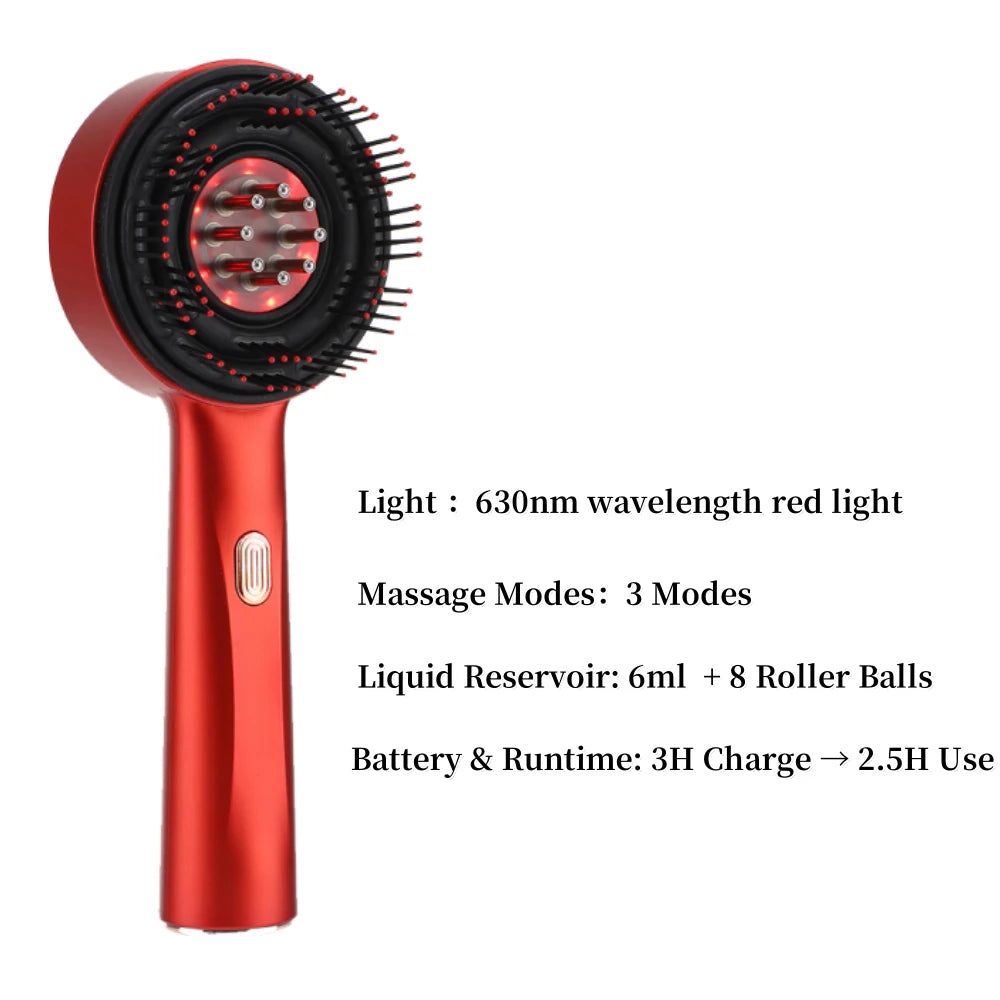Electric Hair Massage Comb Vibration Microcurrent Scalp Massager Hair Growth Red Light Anti Hair Loss Receding Hairline Brush