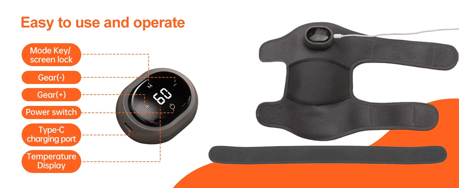 2PCS Cordless Knee Massager with Heat and Vibration for Knee Shoulder Elbow,Heated Knee Brace for Arthritis with Massage,Gifts