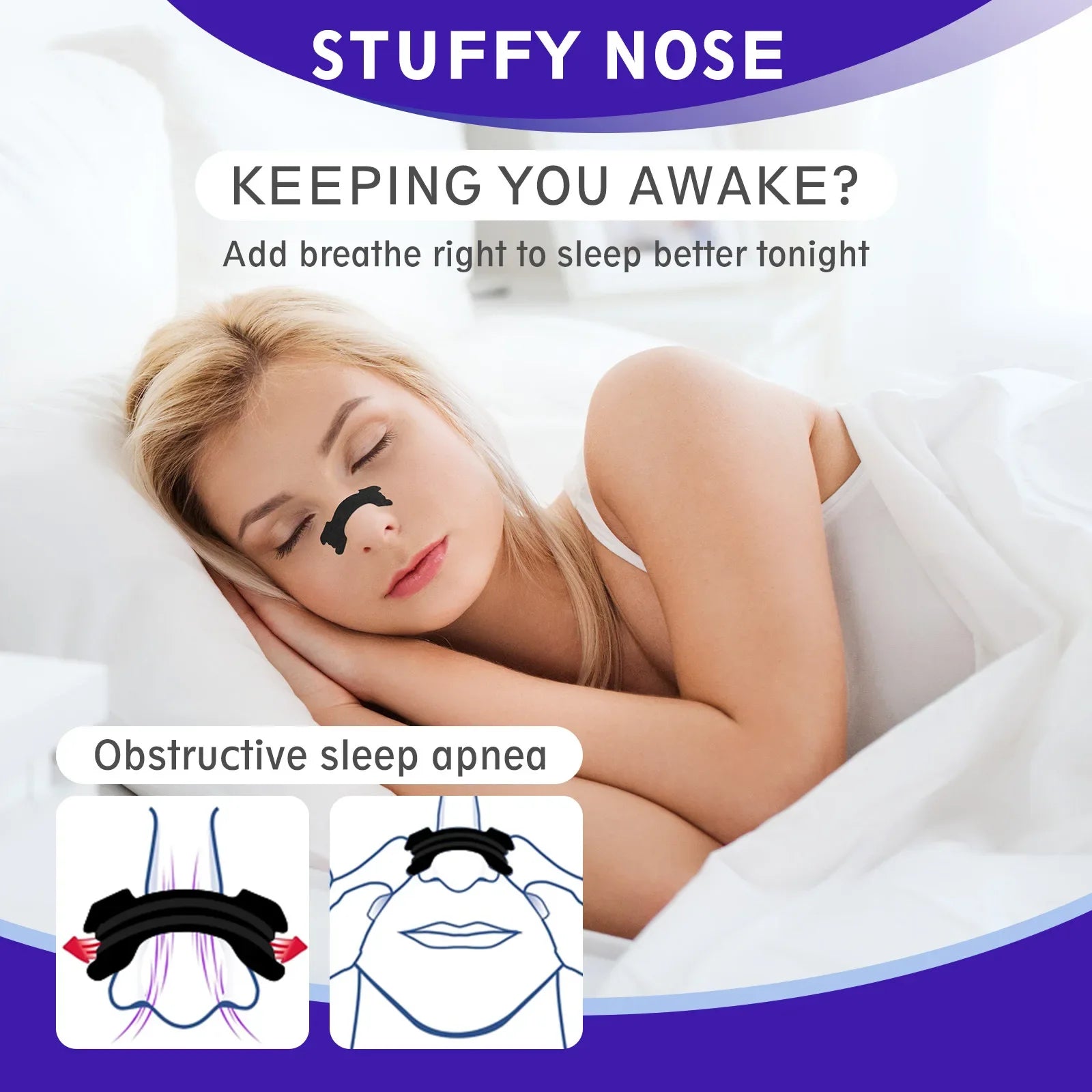 90/60/30Pcs Anti Snoring Nasal Strips Good Way Help Breathing Reduce Snore Nose Patch Better Sleep Easier Breath Aid Decive