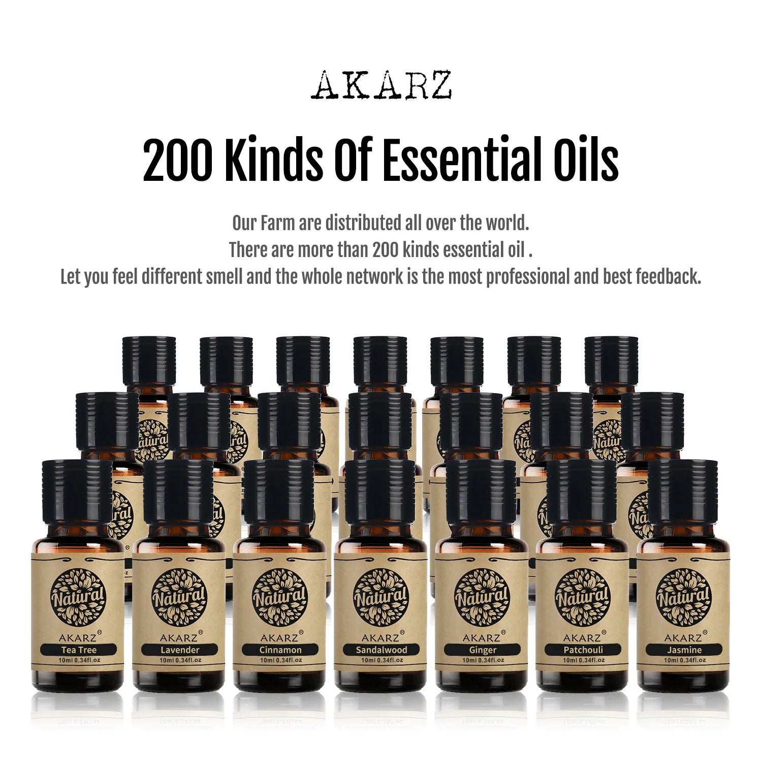Premium AKARZ Hots Serie 5 Essential Oils - Vanilla, Jasmine, Vetiver, Rose & Musk - Aromatherapy, Massage, Diffuser and DIY