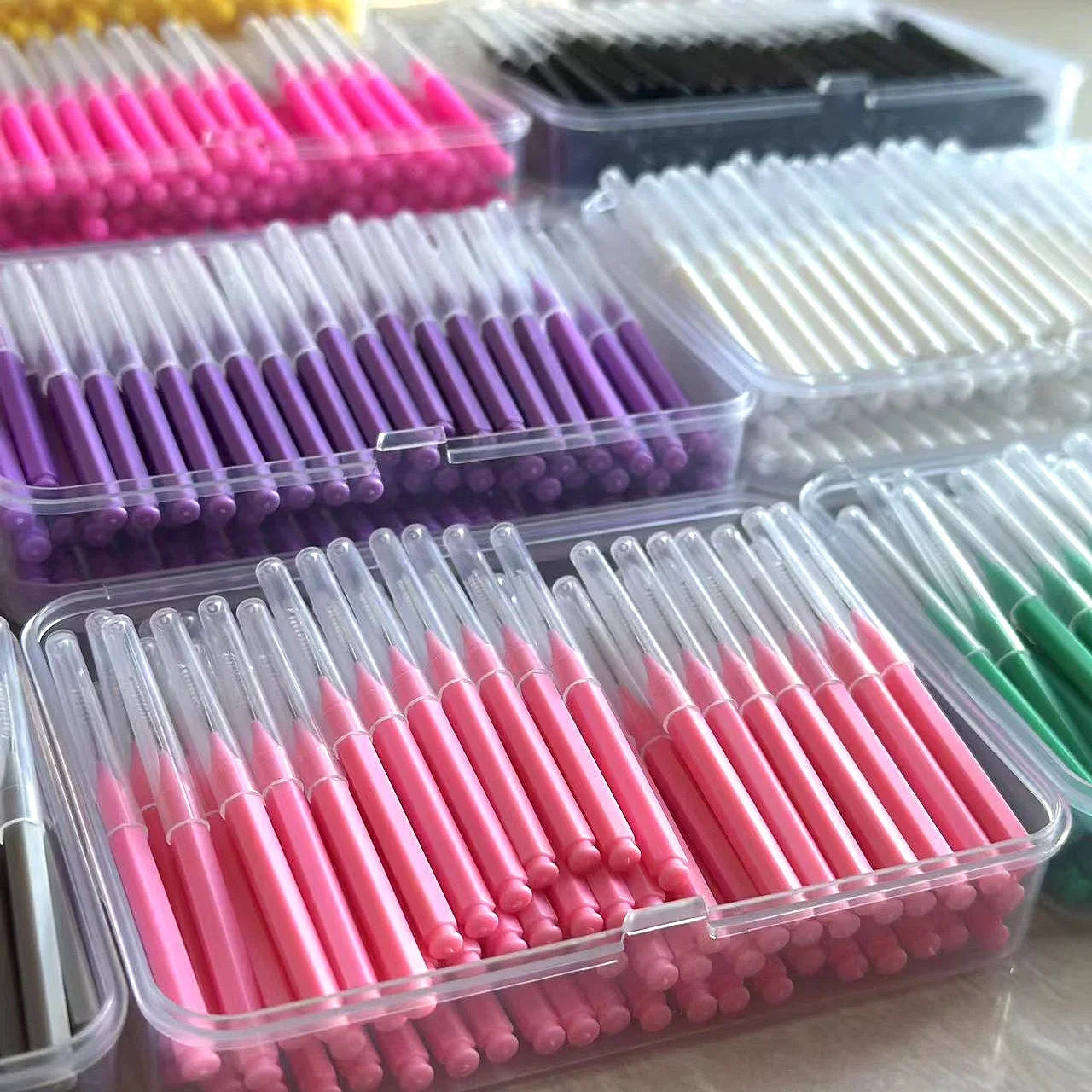 New 100Pcs/Box I-type Push Pull Interdental Brush 0.6-1.5Mm Cleaning Between Teeth Oral Care Orthodontic I Shape Tooth Floss