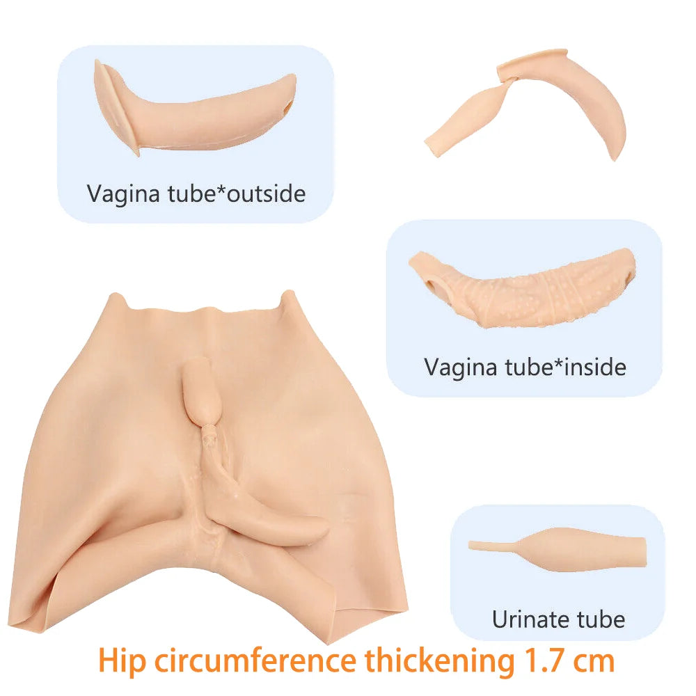 KnowU US/UK/DE Stock Silicone Pant Realistic Vagina Enhancer Hip Shorts Cosplay Costumes Artificial Underwear Pantiesfor Cosplay