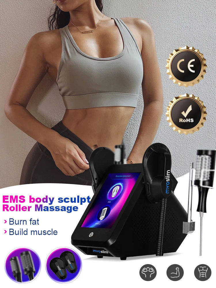 Myoslim 15 TUltra 6500W RF Machine Shaping Slimming Body Sculpture HI-emt Weight Loss Inner Ball Roller Machine