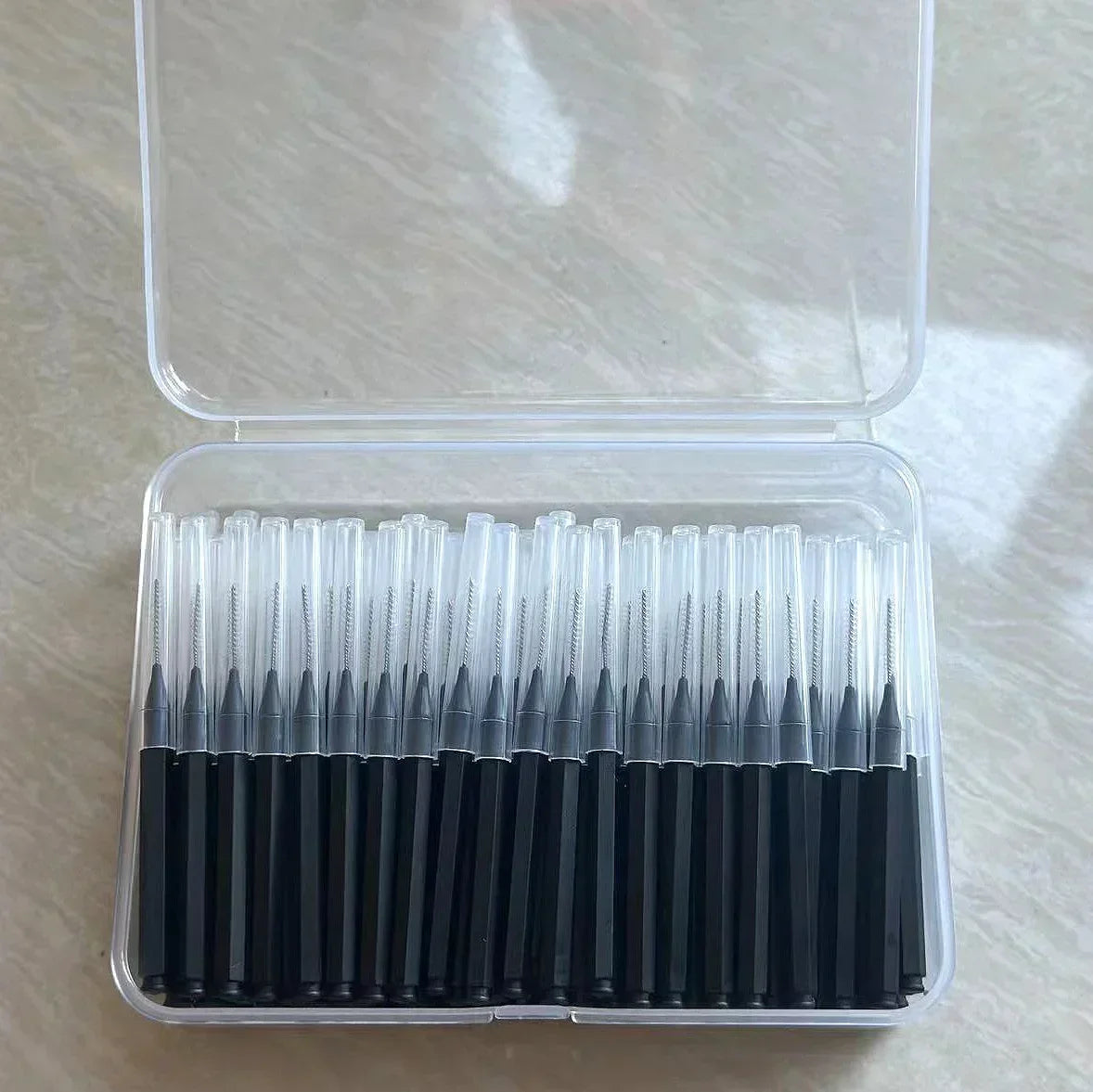 New 100Pcs/Box I-type Push Pull Interdental Brush 0.6-1.5Mm Cleaning Between Teeth Oral Care Orthodontic I Shape Tooth Floss