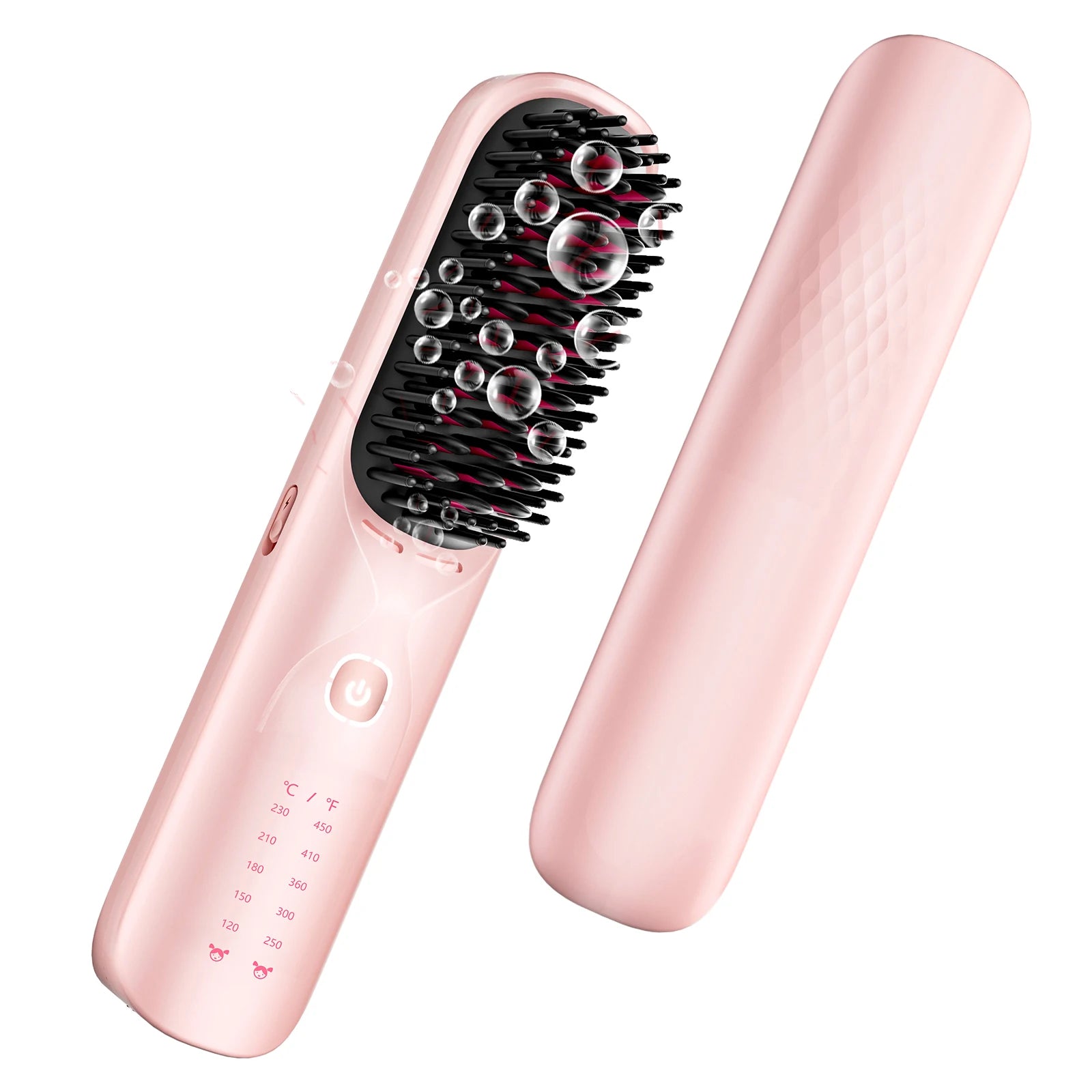 BOPCAL Cordless Hair Straightener Brush 10000mAh LED Display Negative Ions Hair Care Ceramic Electric Hot Heating Comb