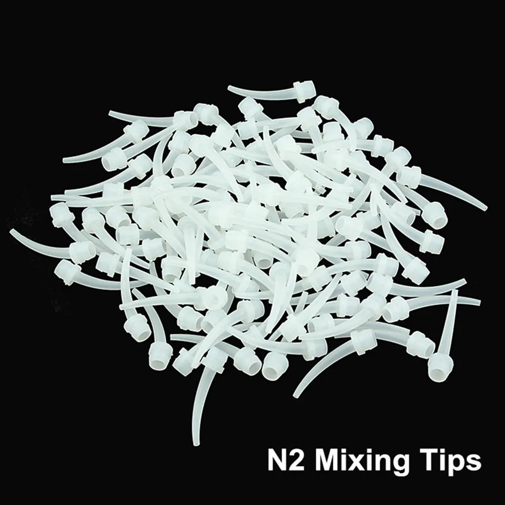 100Pcs/Bag Dental Materials Intraoral Impression Mixing Tips Nozzles Lab Denture Lab Mixer Syringe Dentistry Supplies