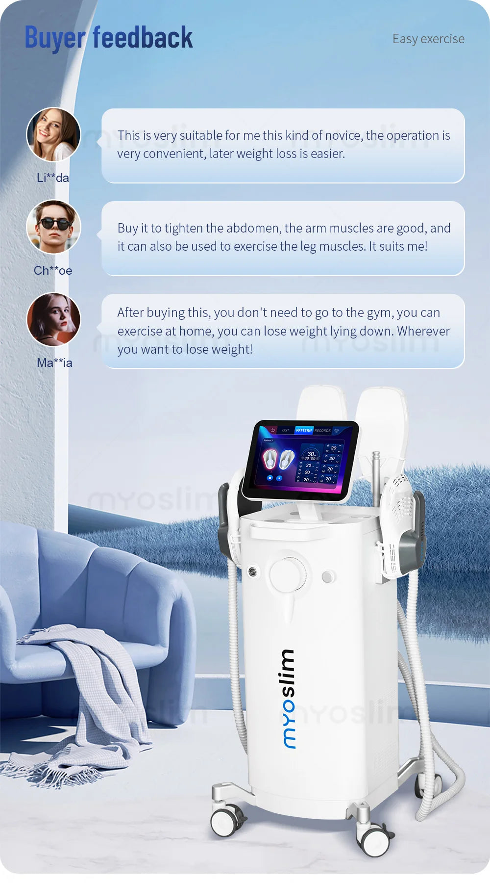 MYOSLIM Esthetician Equipment Rf 4 Handles Body Sculpt Machine Body Slimming Neo Butt Lift Body Fat Burning Massage Machine