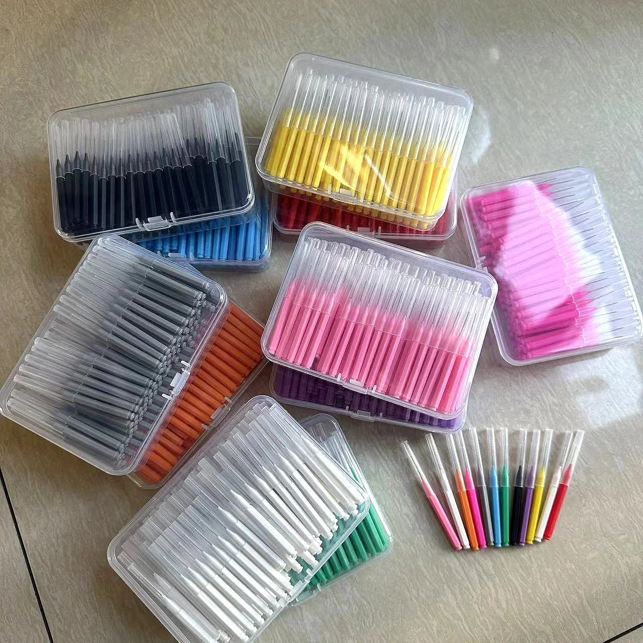 New 100Pcs/Box I-type Push Pull Interdental Brush 0.6-1.5Mm Cleaning Between Teeth Oral Care Orthodontic I Shape Tooth Floss