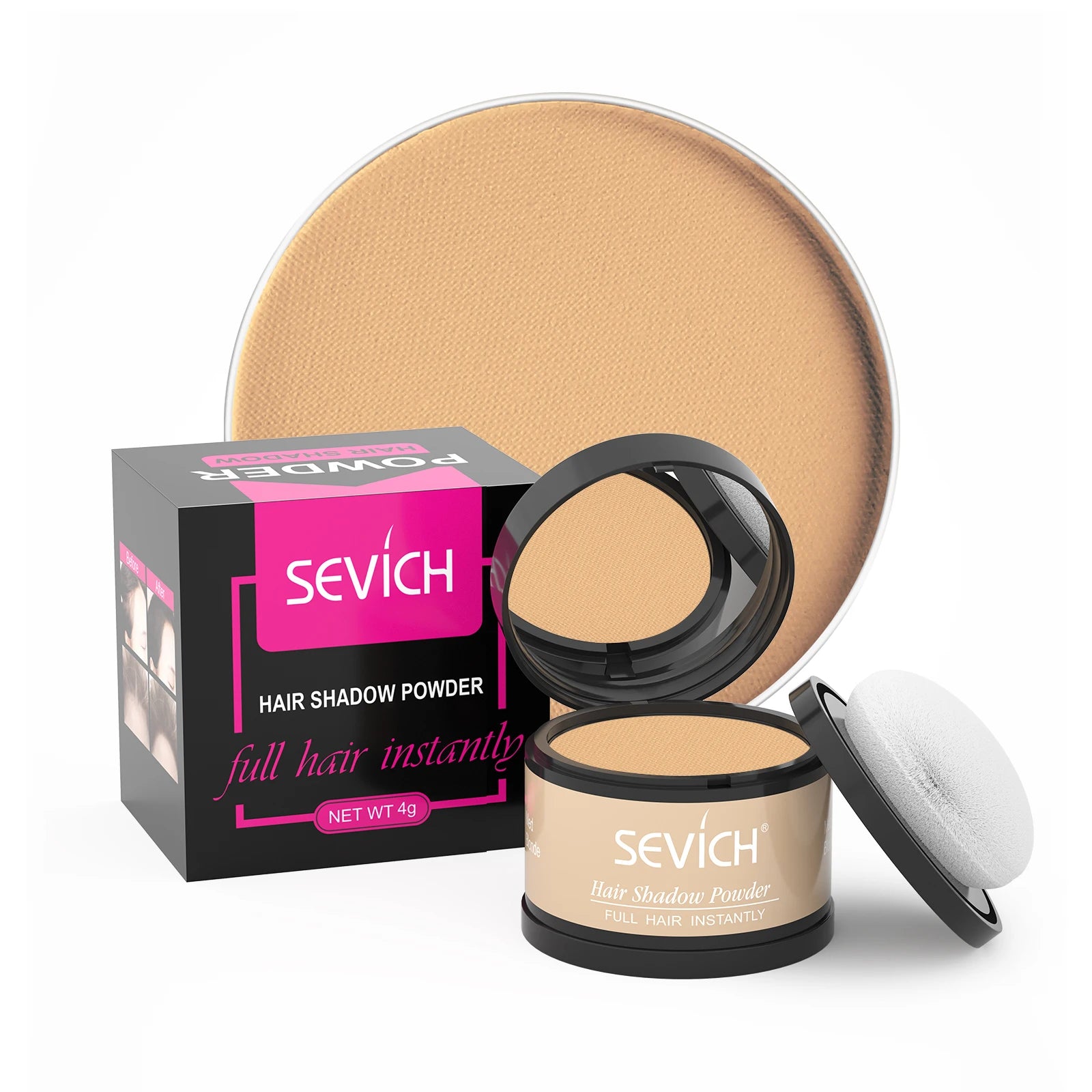 Sevich Hairline Powder Instantly Conceals Hair Loss Root Touch Up Powder Hair Loss Cover Up Hair Shadow Powder Black Hair Fibers