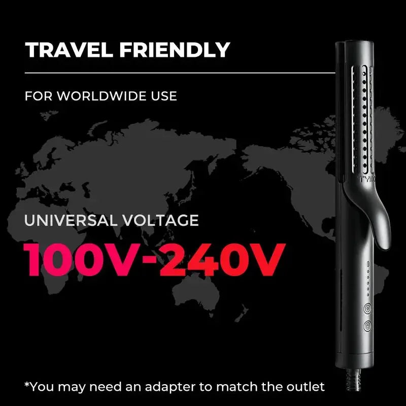 TYMO AIRFLOW-Hair Straightener and Curling Iron 2 in 1, Negative Ionic Anti-scald Curling Wand 1.25 Inch ,5 Temps & Dual Voltage