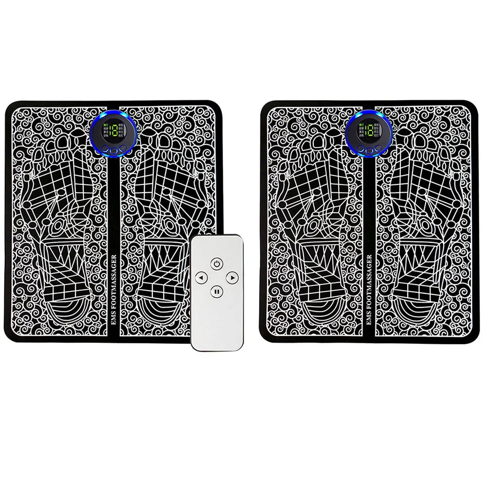 EMS Feet Muscle Stimulator 8 Modes Electric Feet Massage USB Rechargeable Massager Legs Remote Control for Relax Feet and Legs