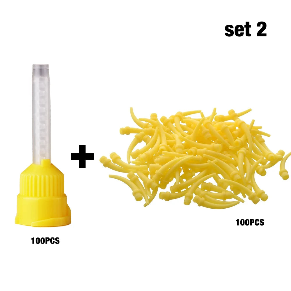50/100PCS Dental Mixing Tips 1:1Dental materials for Lightweight Silicone Rubber Material Disposable Dental Supplies Mixing Tube