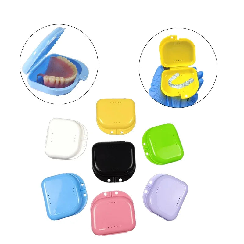 Denture Storage Box Portable Mouth Guard Container Supplies Tray Braces Case Health Care Oral Hygiene Dental Appliance