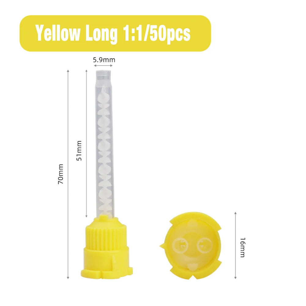 50/100PCS Dental Mixing Tips 1:1Dental materials for Lightweight Silicone Rubber Material Disposable Dental Supplies Mixing Tube