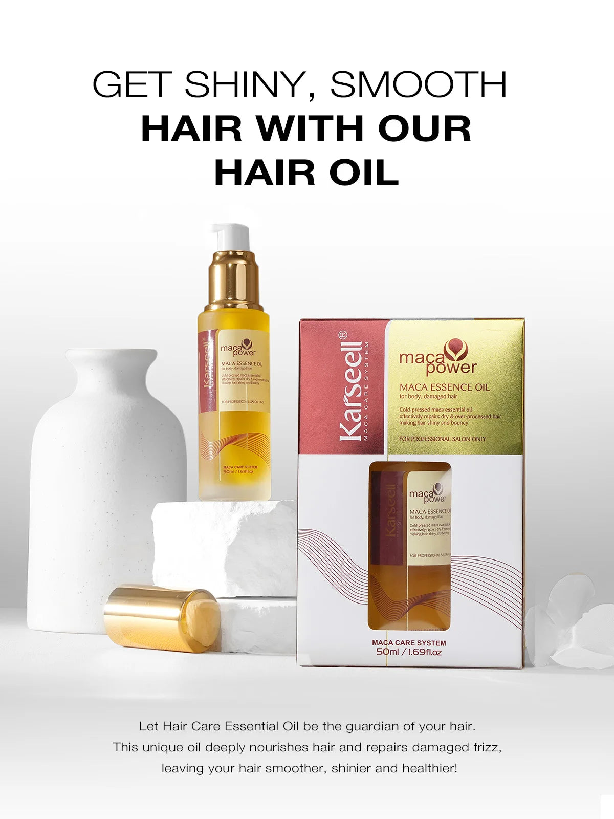 Karseell 50ml Moroccan Argan Oil 50ml 1.69 fl.oz for Hair Healing Cold Pressed Weightless Hair Serum for Dry Damaged Hair