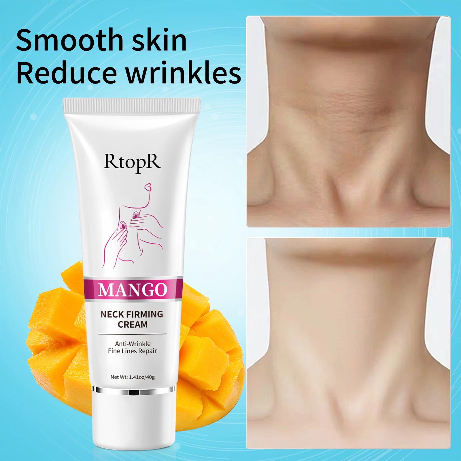 Mango Neck Firming Rejuvenating Cream Whitening Moisturizing Removal Fine Lines Neck Cream Anti-aging Massage Cream
