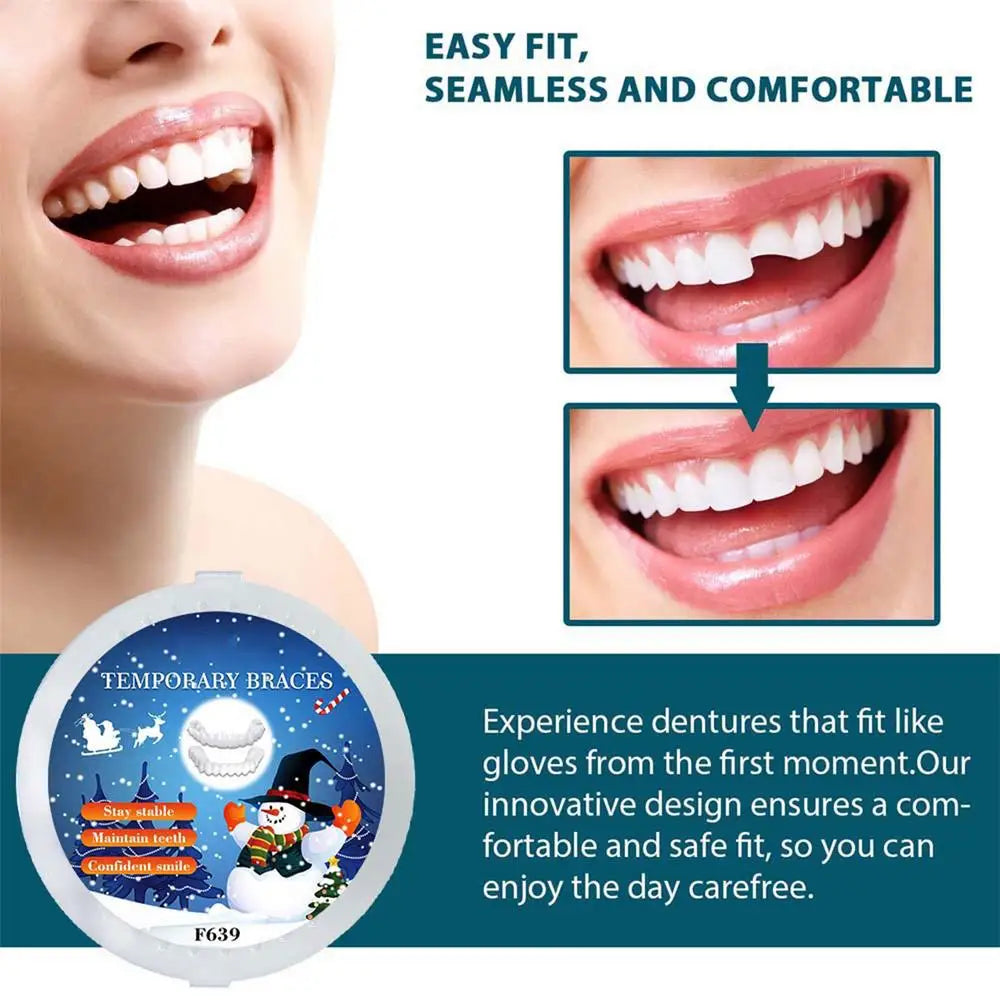 Veneer Snap On Teeth Kit Fake Tooth Cover Snap On,Teeth Fake Teeth Simulation Braces Veneers Dentures Cosmetic Fake Tooth Cover