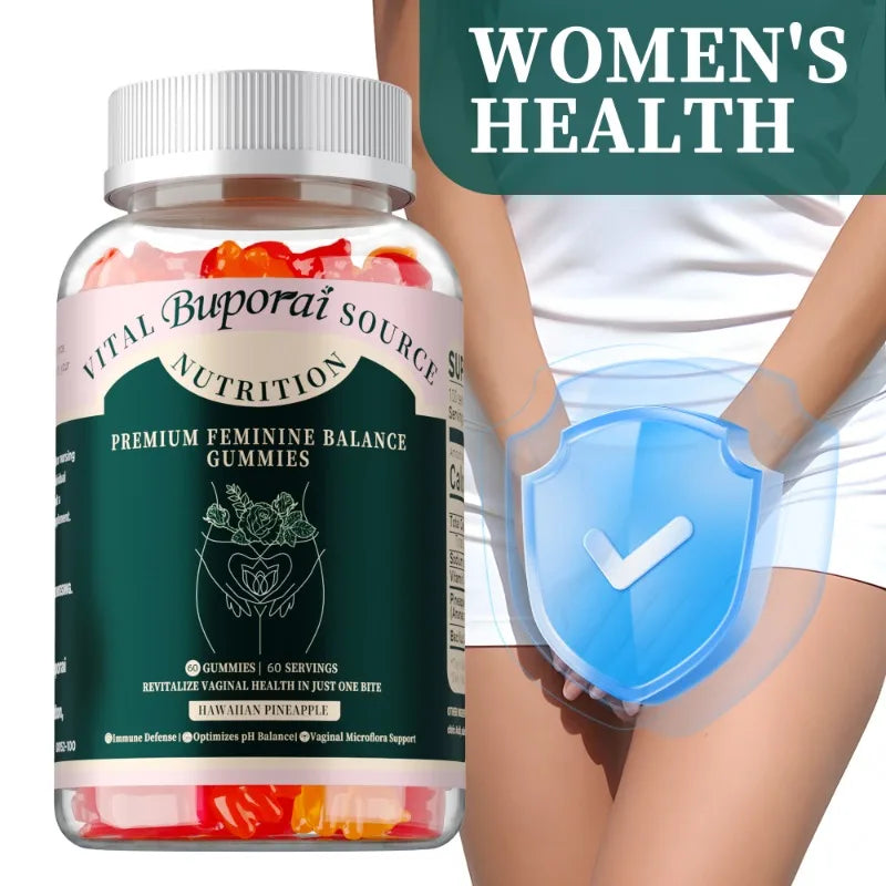 Premium Feminine Balance Gummies - Regulate Physiological Balance, Promote Digestion, Enhance Immunity - 60pcs
