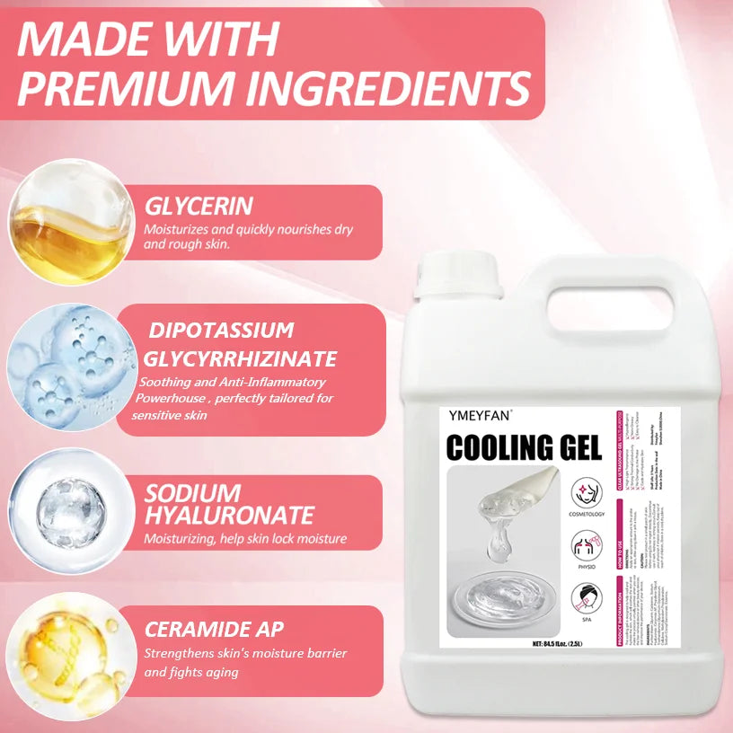 84.5oz Gel Conductor Radiofrecuencia y Cavitacion Conductive Gel Clear for Ultrasonic Machine Face Microcurrent EMS HIFU