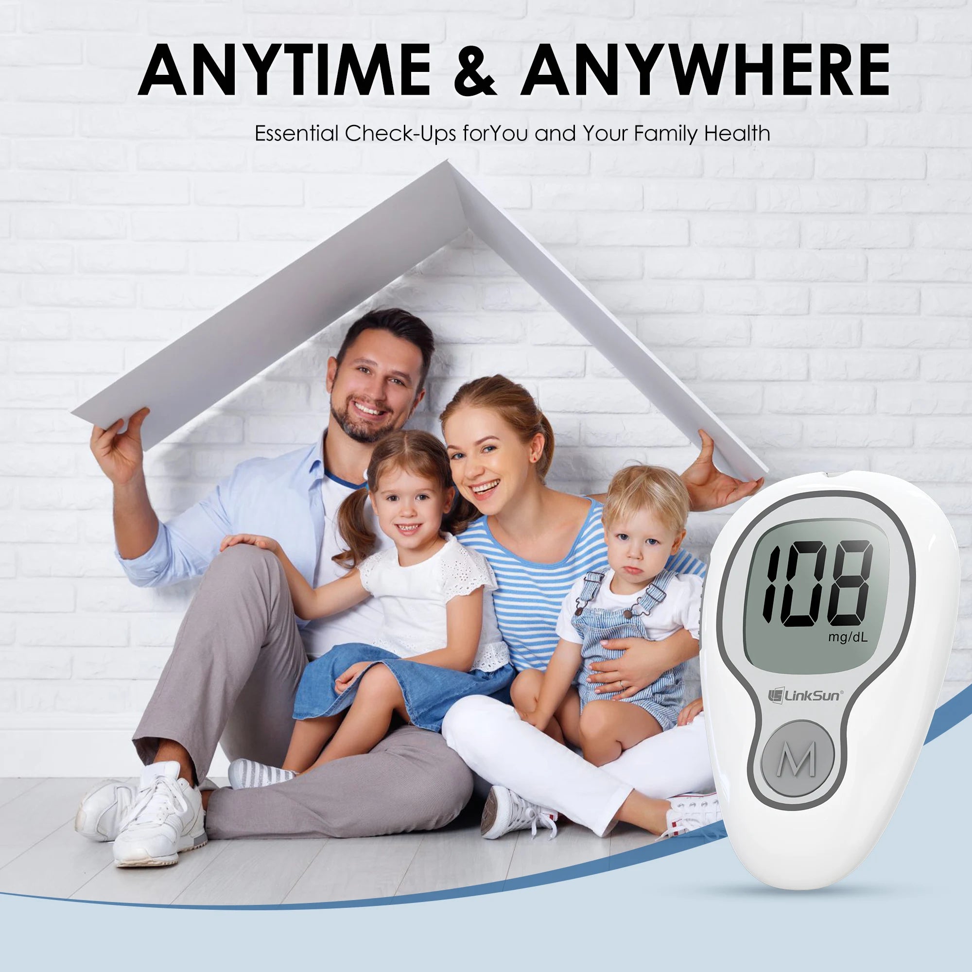 Blood Glucose Meter LinkSun G-425-3 Glucometer 50/100pcs Diabetes Tester Blood Sugar Monitor Digital Glucosemeter Complete Kit