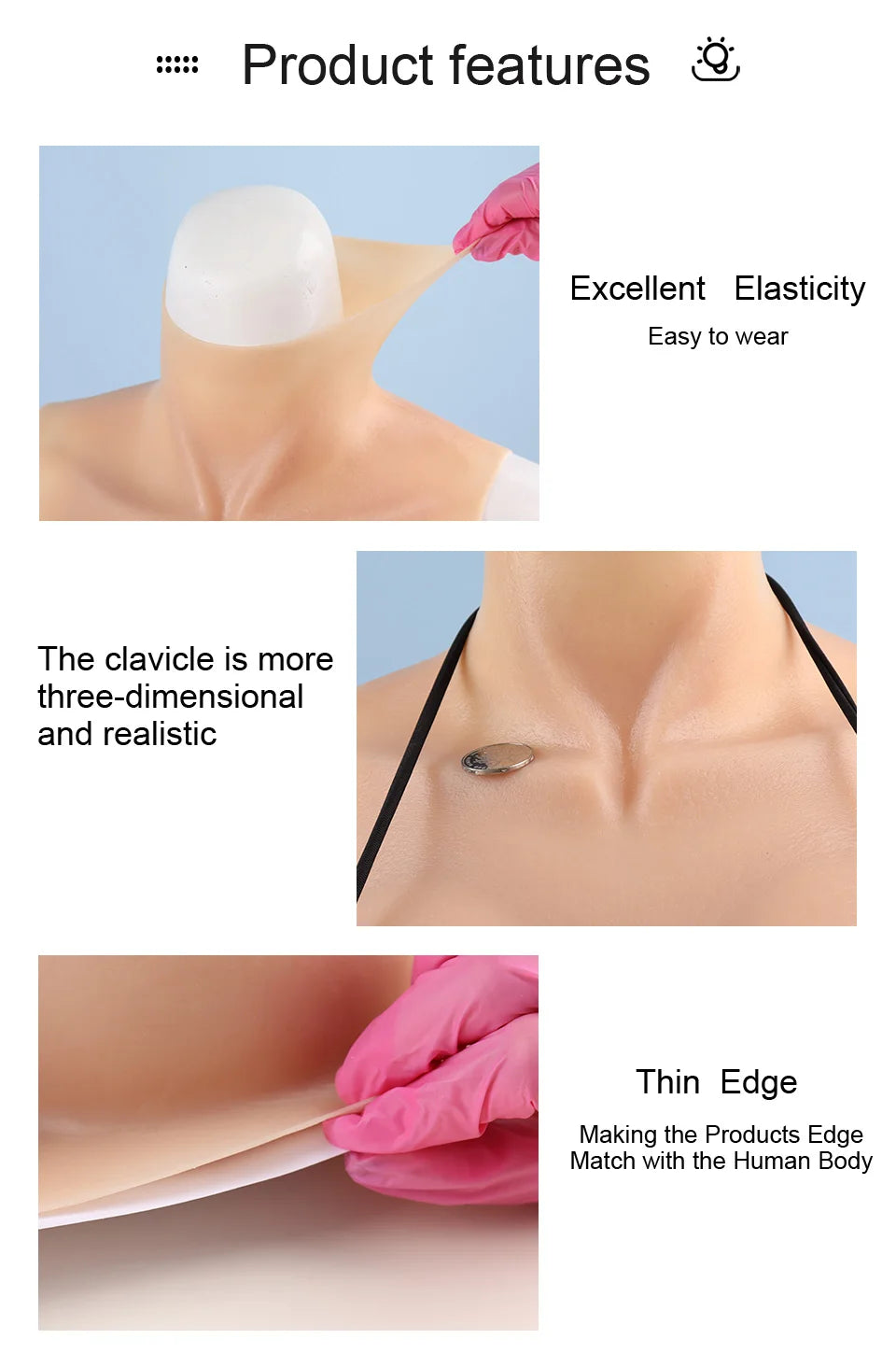 Tgirl Cosplay for Men Fake Silicone Breast Forms Huge Boob A/C/D/G/H Cup Transgender Drag Queen Shemale Cosplay