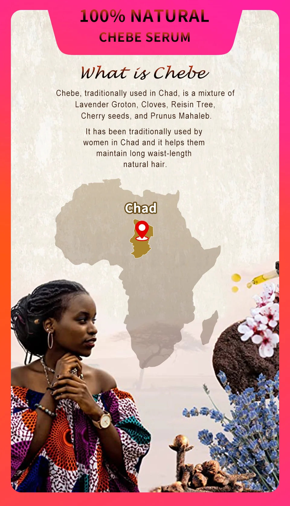 Africa Chad 100% Chebe Powder Women Traction Alopecia Treatment Oil Natural Crazy Hair Regrowth Anti Hair Break Get Rid Of Wig