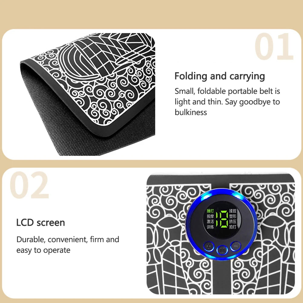 EMS Foot Booster Foot Circulation Massager 8 Modes USB Rechargeable Leg Muscle Stimulator Remote Control for Relax Feet and Legs