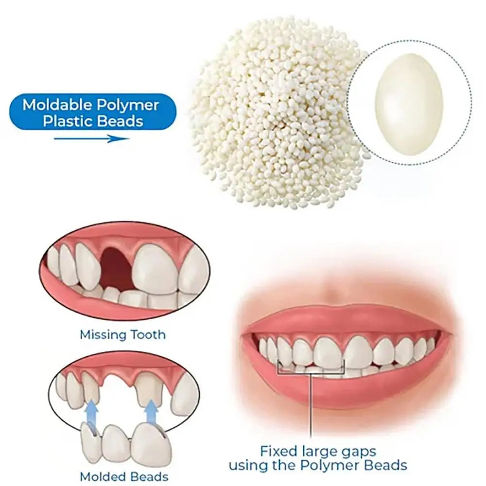 Oral Fake Teeth Filling Repair Temporary Tooth Filling Repair Kit Dentals Repair Beads Food Grade False Teeth Solid Glue