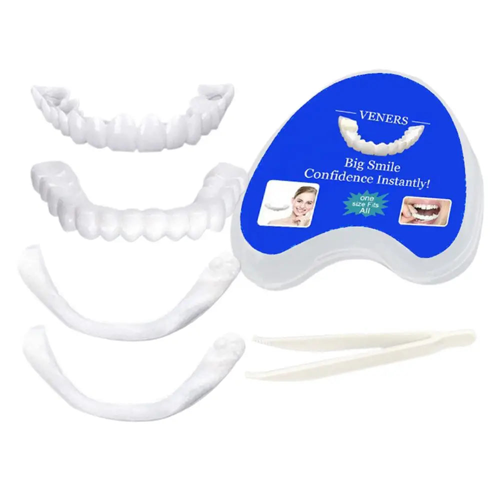 Silicone Upper/Lower Jaw Denture,Snap On Teeth Veneers Dentures, Teeth Whitening Fake Tooth Cover Snap On,Denture Fake Teeth