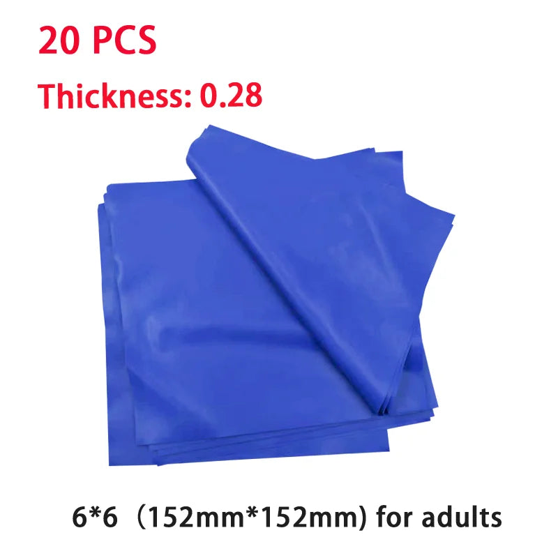 15/20Pcs Dental Rubber Dam Sheet Natural Latex Rubber Barrier Dams 5*5/6*6" Oral Suture Barrier Cloth Dental Surgical Supplies