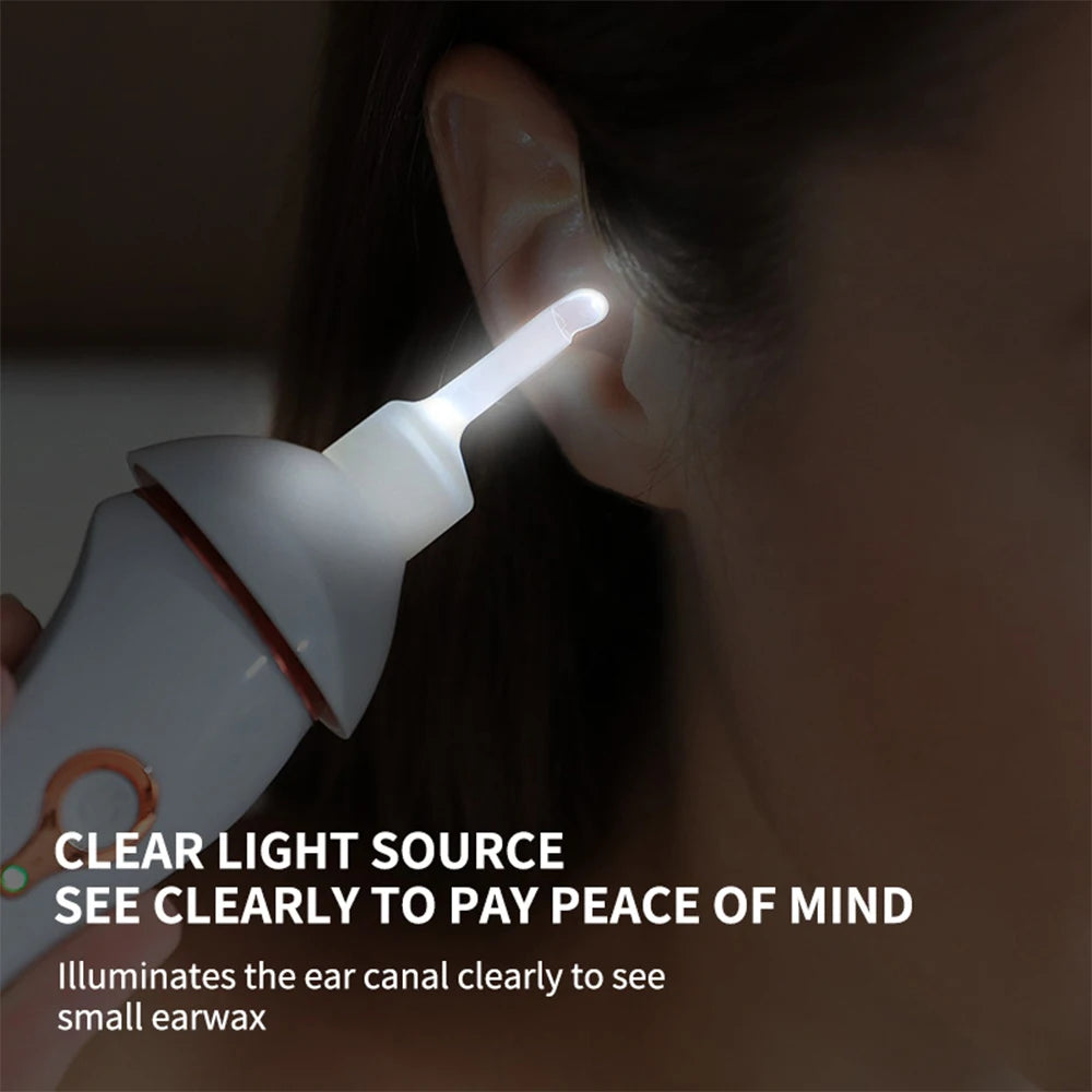 Electric Vacuum Ear Wax Remover Luminous Ear Pick Suction Device Ear Picking Spiral Ear Cleaning Tools For Children Kids Adults