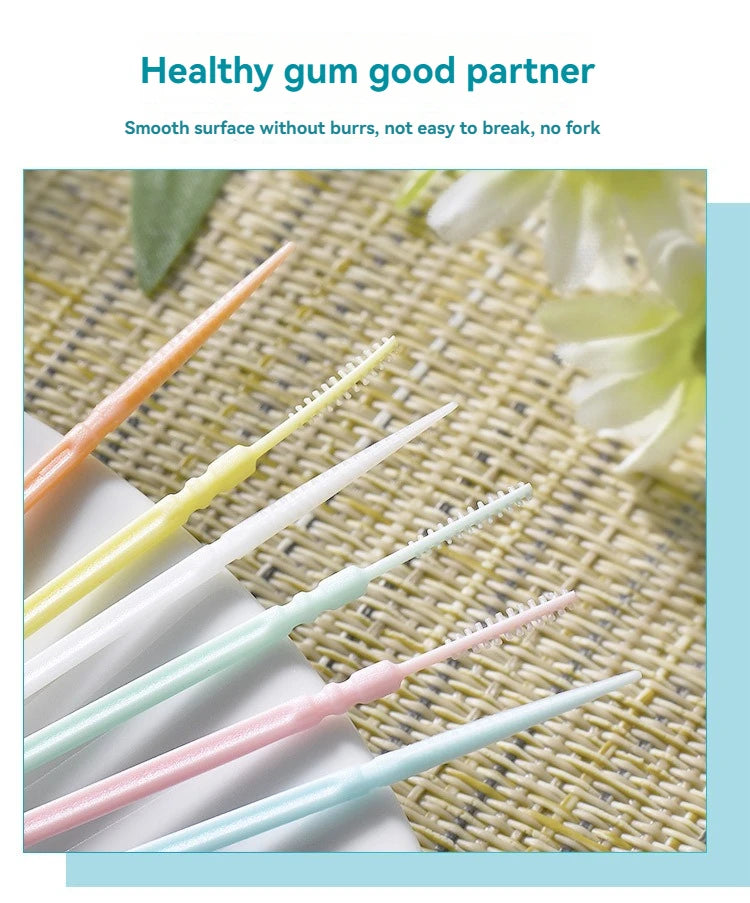 Toothpick Brush 200 PCs Boxed Plastic Toothpick Disposable Household Interdental Brush Teeth Picking Dental Floss