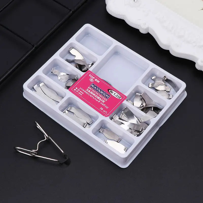 36/100 pcs Dental Supplies Matrix with Springclip NO.1.330 Sectional Contoured Metal Matrices Full kit for Teeth Replacement