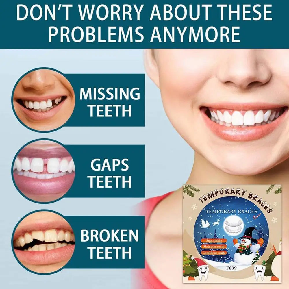 Veneer Snap On Teeth Kit Fake Tooth Cover Snap On,Teeth Fake Teeth Simulation Braces Veneers Dentures Cosmetic Fake Tooth Cover