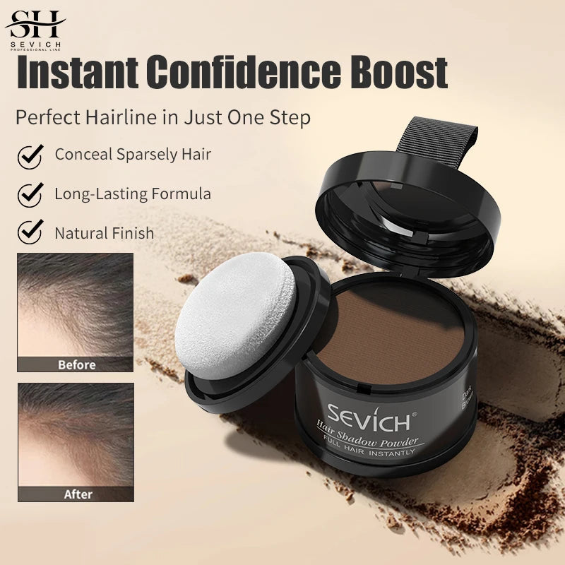 Sevich Hairline Powder Instantly Conceals Hair Loss Root Touch Up Powder Hair Loss Cover Up Hair Shadow Powder Black Hair Fibers