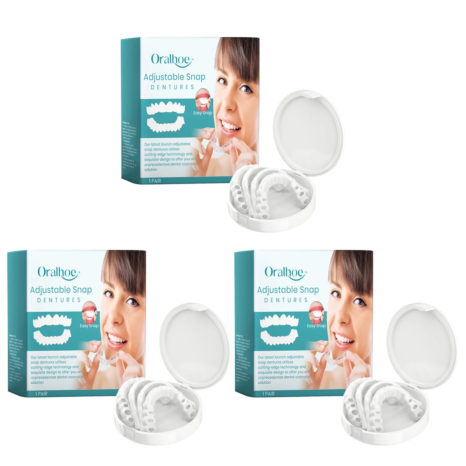 Perfect Fit Teeth Whitening Fake Tooth Cover Snap on Silicone Smile Veneers Teeth Flexibles Fake Teeth Dental Whitening Devices