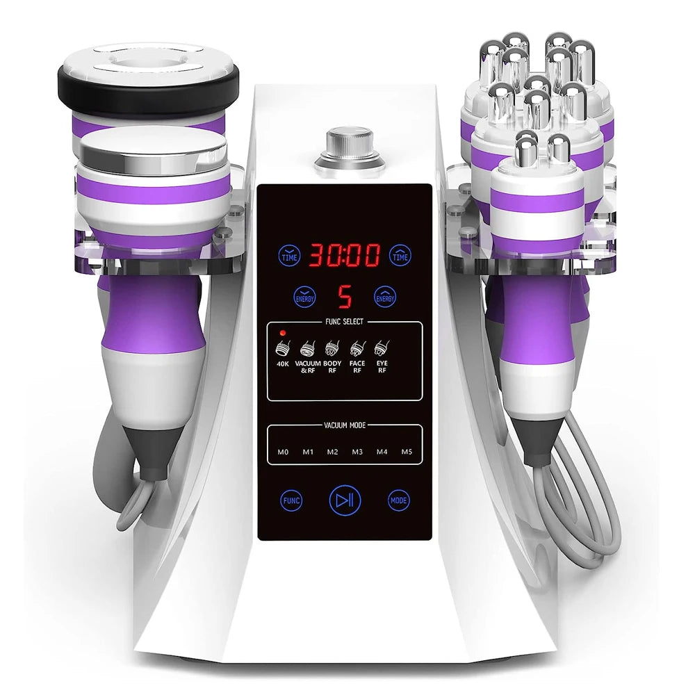 5 in 1 Ultrasonic 40K Cavitation Vacuum Fat Loss Body Shaping Machine Remove Wrinkle Refared Beauty Device Home Use Anti Celluli